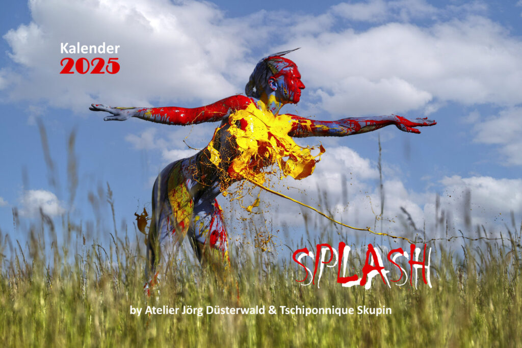 Titelbild-Layout für einen Kalender SPLASH ART 2025 von Künstler Jörg Düsterwald
